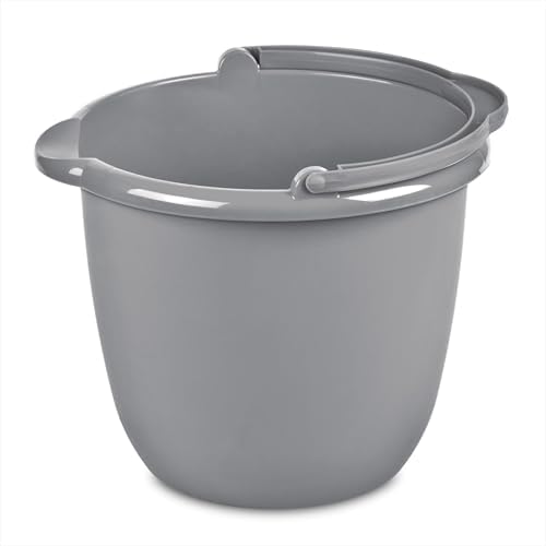 Cubeta Redonda Utilitaria de 10 Qt, Mango Cómodo, Plástico, Pail Clásico de Titanio - imagen 4