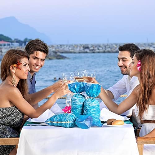 Bolsas de Celofán Pajean de 100 Piezas con Diseño de Olas del Océano para Fiesta de Playa, Cumpleaños y Baby Shower, Incluye 100 Cierres de Torcido - imagen 7