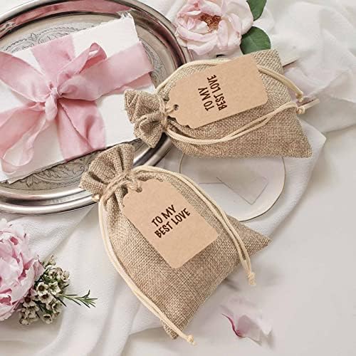 Bolsas de Yute Boboom de 30 Pcs 4 x 6 pulgadas con 30 Etiquetas y Cuerda, Sacos de Lino para Bodas, Joyas, Regalos y Manualidades - imagen 4