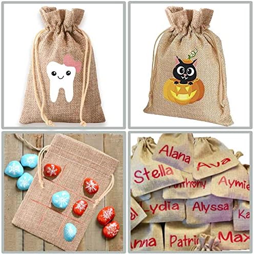 Bolsas de Yute Boboom de 30 Pcs 4 x 6 pulgadas con 30 Etiquetas y Cuerda, Sacos de Lino para Bodas, Joyas, Regalos y Manualidades - imagen 6