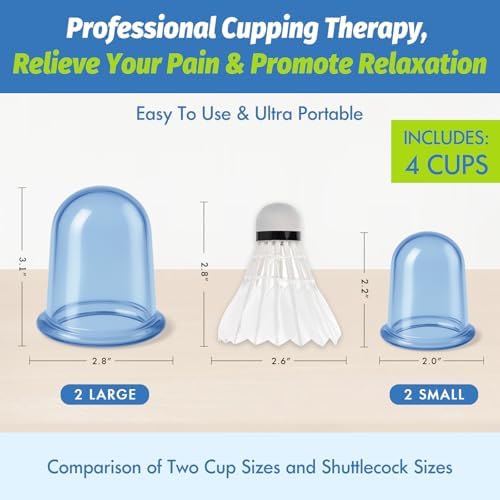 Sets de Terapia de Ventosas de Silicón ELERA, Reducción de Celulitis - Kit de Ventosas para Masaje (4 Copas) - imagen 3