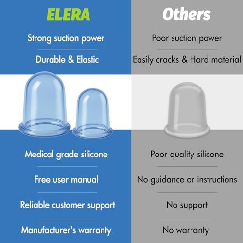 Sets de Terapia de Ventosas de Silicón ELERA, Reducción de Celulitis - Kit de Ventosas para Masaje (4 Copas) - imagen 4