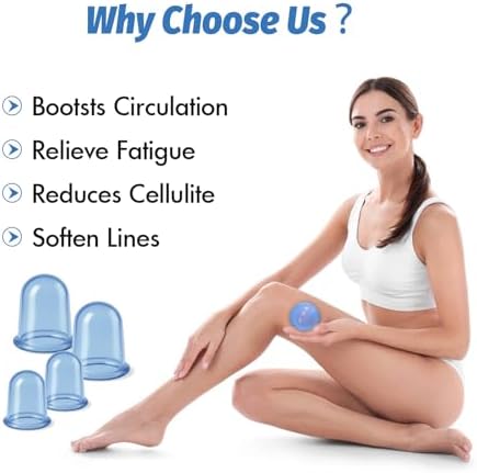 Sets de Terapia de Ventosas de Silicón ELERA, Reducción de Celulitis - Kit de Ventosas para Masaje (4 Copas) - imagen 7