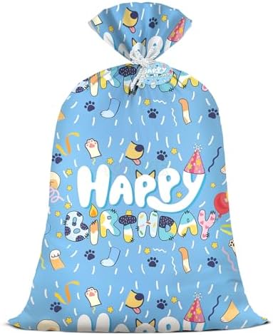 KJTIME Bolsa Grande de Regalo Azul de 36×56 Pulgadas para Cumpleaños de Niños, Jumbo, Temática de Fiesta XL, Decoraciones y Favors - imagen 1