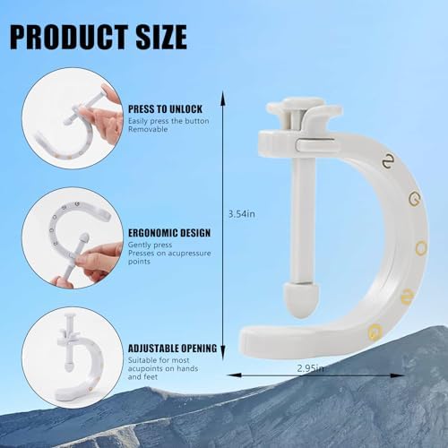 Juego de 2 Clips de Acupuntura, Herramienta Compacta para Alivio de Migrañas, Masajeador de Puntos de Presión, Clip Portátil para Mano, Pie y Oreja, - imagen 5