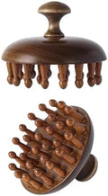 Masajeador de cuero cabelludo de madera Sanlusan｜Cepillo de bambú para el crecimiento del cabello｜Cepillo de madera｜Herramienta de masaje corporal - imagen 1