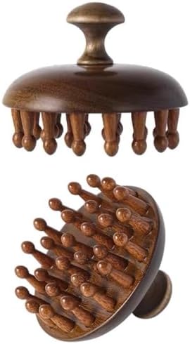 Masajeador de cuero cabelludo de madera Sanlusan｜Cepillo de bambú para el crecimiento del cabello｜Cepillo de madera｜Herramienta de masaje corporal - imagen 1