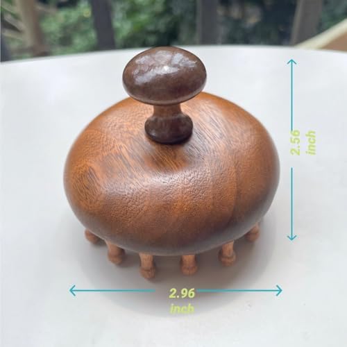 Masajeador de cuero cabelludo de madera Sanlusan｜Cepillo de bambú para el crecimiento del cabello｜Cepillo de madera｜Herramienta de masaje corporal - imagen 6