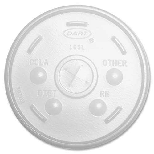Tapa Translúcida Dart 16SL Sorbete para Vasos de Espuma Fría y Caliente, 100 Piezas (Paquete de 1) - imagen 2