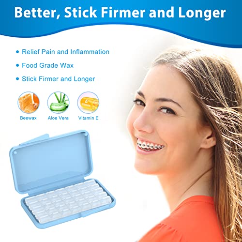 Cera Ortodóntica para Frenos y Alineadores, Cera Dental de Grado Alimenticio, Aloe Vera y Vitamina E, Protección para Encías y Mejillas, 10 Paquetes, - imagen 2