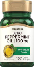 Cápsulas de Aceite de Menta Piping Rock | 100mg | 120 Píldoras | Extracto de Grado Terapéutico | Suplemento Sin OGM y Sin Gluten - imagen 1
