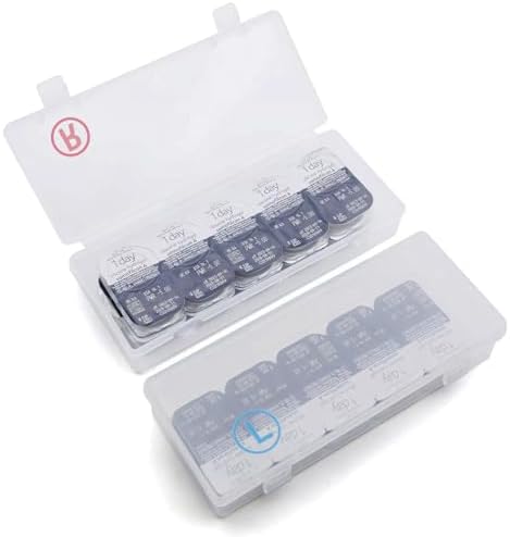Estuche Organizador de Lentes de Contacto 2 Piezas, Capacidad para 40 Lentes, Portátil con Etiquetas R&L para Lentes de Contacto Desechables - imagen 1