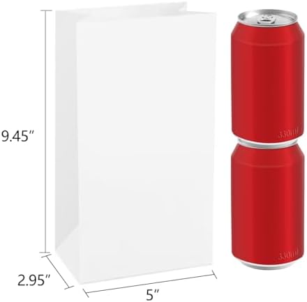 Bolsa de Papel BagDream 4LB para Almuerzo Pequeña, 50 Piezas, 5x2.95x9.45 Pulgadas, Blanca, Ideal para Snacks, Galletas y Manualidades - imagen 2