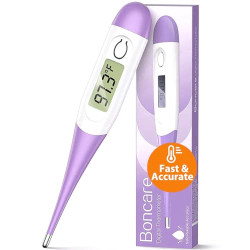 Termómetro Oral Boncare 10 Segundos para Adultos y Niños - Termómetro Rectal Seguro y Preciso para Bebés con Alarma de Fiebre, Digital (Morado) - imagen 1