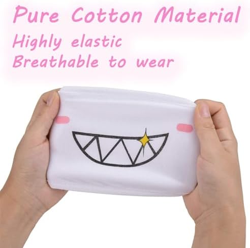 Mascarillas Reutilizables de Algodón para Adultos y Adolescentes, 10 Piezas, Diseño Lindos en Negro, Blanco y Rosa, Protección Completa - imagen 7