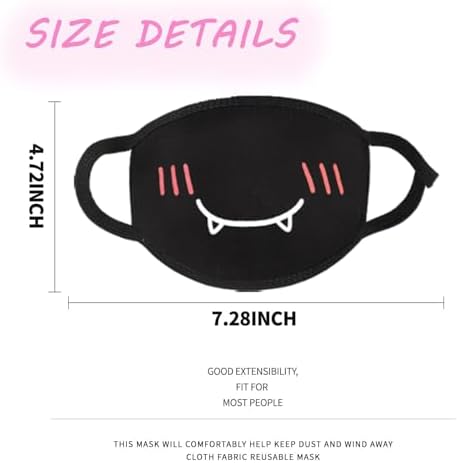 Mascarillas Reutilizables de Algodón para Adultos y Adolescentes, 10 Piezas, Diseño Lindos en Negro, Blanco y Rosa, Protección Completa - imagen 8