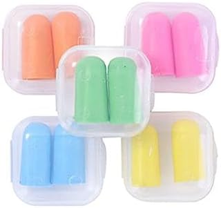5 Pares de Tapones para Oídos de Espuma Suave con Estuche de Protección Auditiva - imagen 1