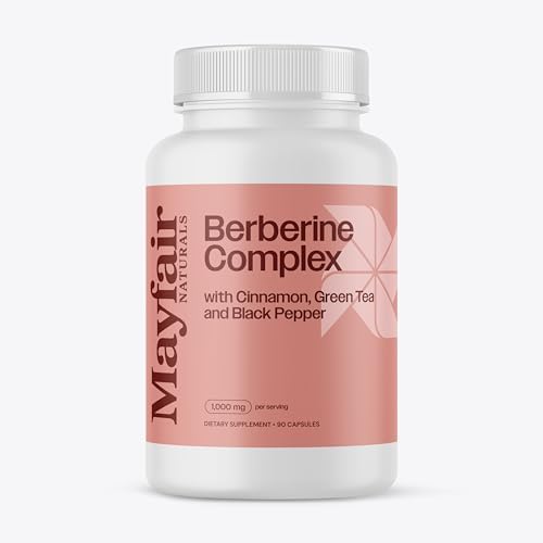 Suplemento Mayfair Naturals Complejo de Berberina con Canela, Té Verde y Pimienta Negra, 90 Cápsulas - imagen 1