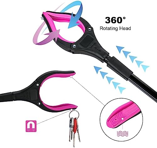 Herramienta de Alcance de 32, Cabeza Rotativa 360°, Mandíbula Ancha, Receptor Plegable, Agarre Antideslizante con Imán, Apertura de 4 para Personas - imagen 4