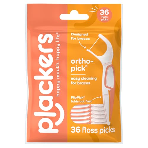 Palillos de Hilo Dental Plackers OrthoPick® para Brackets, Tuffloss® Sin PTFE, FlipPick® para Limpiar Entre Brackets, 36 Piezas - imagen 2
