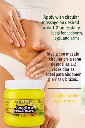 Gel de Jengibre + Batimol 250g, Piña, Canela y Linaza - 100% Natural, Hidratante para la Panza | Chupa - imagen 2