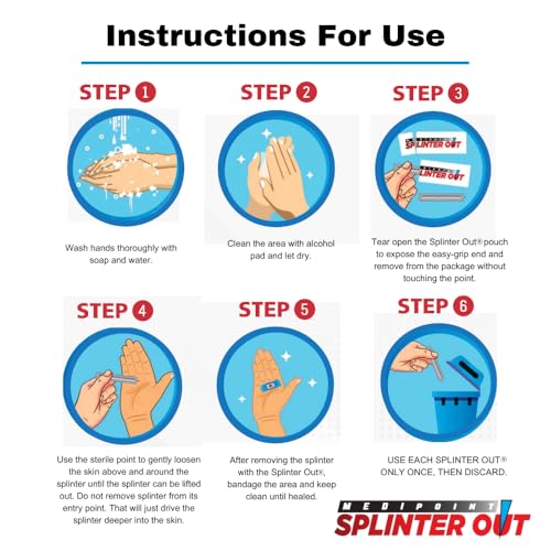 Removedor de Astillas Splinter Out 10 Piezas | Eliminación Rápida y Sin Dolor | ros Auxilios Esenciales para el Hogar, Trabajo, Viajes y Camping - imagen 7