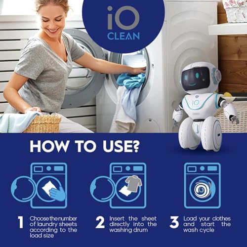 Hojas de Detergente para Ropa iO CLEAN Sin Fragancia, 30 Piezas – Hojas de Jabón Hipoalergénicas para Piel Sensible – Detergente Ideal para Viajes y - imagen 2