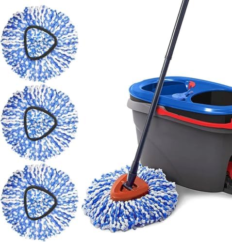 Cabezas de Repuesto para Mopas Spin Compatibles con el Sistema de Mopas RinseClean de 2 Tanques, Refil de Microfibra para Limpiar Pisos Duros - imagen 1