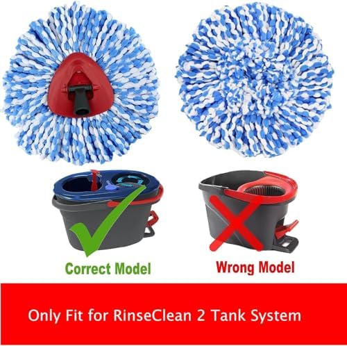 Cabezas de Repuesto para Mopas Spin Compatibles con el Sistema de Mopas RinseClean de 2 Tanques, Refil de Microfibra para Limpiar Pisos Duros - imagen 2