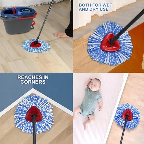 Cabezas de Repuesto para Mopas Spin Compatibles con el Sistema de Mopas RinseClean de 2 Tanques, Refil de Microfibra para Limpiar Pisos Duros - imagen 3