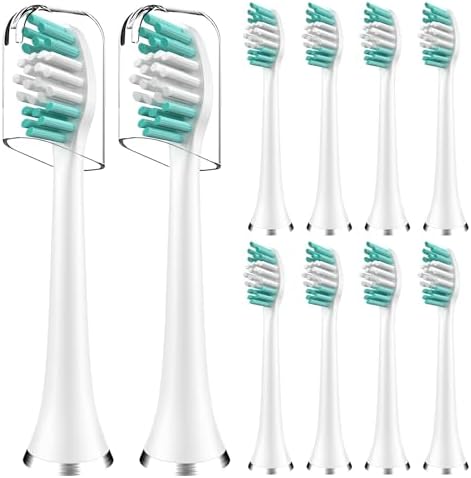 Cabezas de Cepillo de Dientes Elyhead Reemplazo Compatible con AquaSonic Vibe/Duo Series Pro/Black Series/Black Series Pro, Blancas, Paquete de 10 - imagen 1
