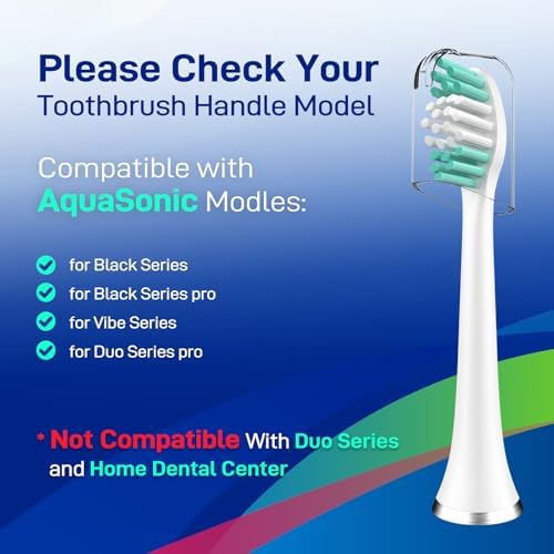 Cabezas de Cepillo de Dientes Elyhead Reemplazo Compatible con AquaSonic Vibe/Duo Series Pro/Black Series/Black Series Pro, Blancas, Paquete de 10 - imagen 2
