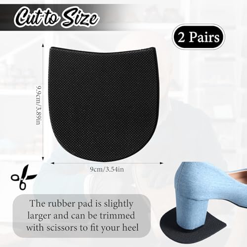 Plantillas de Goma para Reparación de Zapatos, Reemplazo Antideslizante para Tacones de Botas, 5/32 Pulgadas (4mm) de Grosor, 2 Pares en Negro - imagen 2