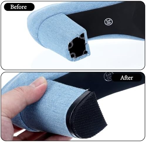 Plantillas de Goma para Reparación de Zapatos, Reemplazo Antideslizante para Tacones de Botas, 5/32 Pulgadas (4mm) de Grosor, 2 Pares en Negro - imagen 4