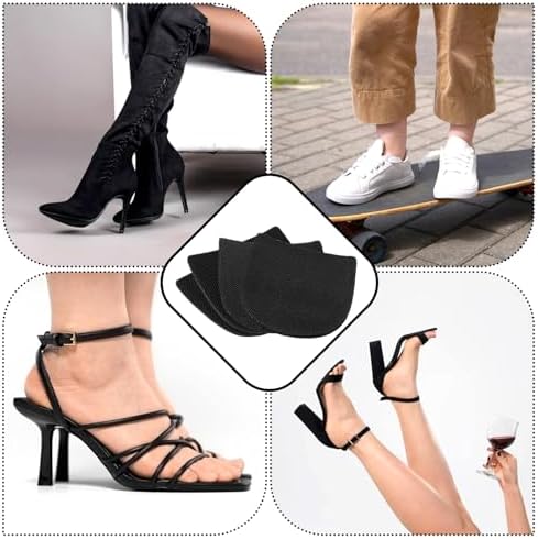 Plantillas de Goma para Reparación de Zapatos, Reemplazo Antideslizante para Tacones de Botas, 5/32 Pulgadas (4mm) de Grosor, 2 Pares en Negro - imagen 6