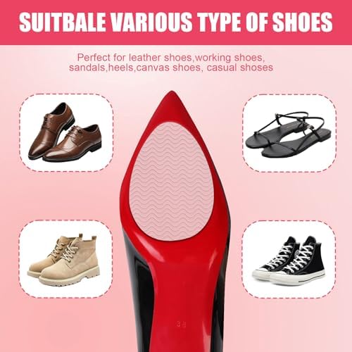 WESIYEE 8 Piezas de Almohadillas Antideslizantes Transparentes Adhesivas para Tacones, Protectores Invisibles para Zapatos de Vestir y Bombas - imagen 3