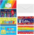 Iconikal Paquete de 24 Soportes para Tarjetas de Regalo con Sobres, 6 Diseños de Feliz Cumpleaños, 6.75x3.25 Pulgadas, Trifold para Efectivo y Cheques - imagen 1