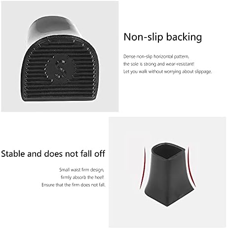 Protectores de Tacón SooGree - Tapones para Tacones, Capsulas de Reparación para Caminar en Césped y Terreno Irregular (Tipo U - Negro - 8 Pares) - imagen 2