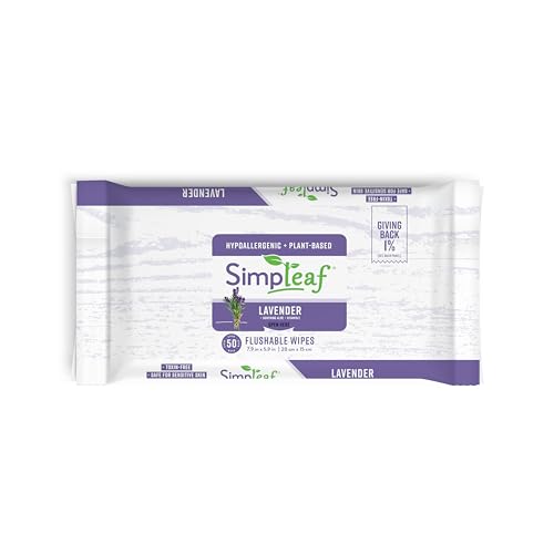 Toallitas desechables de aceite esencial de lavanda Simpleaf, 50 piezas (paquete de 1) - imagen 1