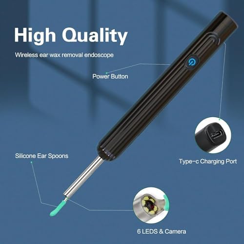 Herramienta de Eliminación de Cerumen OKUBOX, Limpiador de Oídos con Cámara y Luz, Kit Inteligente de Limpieza de Cerumen a Prueba de Agua con - imagen 2