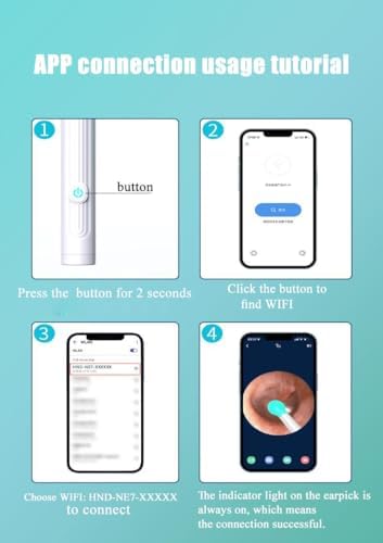 Herramienta de Eliminación de Cerumen OKUBOX, Limpiador de Oídos con Cámara y Luz, Kit Inteligente de Limpieza de Cerumen a Prueba de Agua con - imagen 5