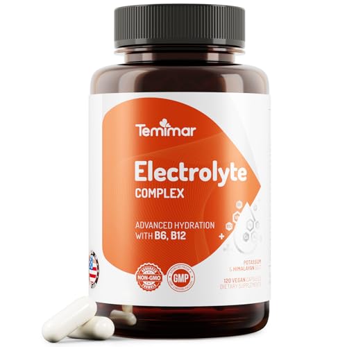Temimar Electrolitos, 120 Cápsulas, Suplemento de Electrolitos con Sodio, Potasio, Magnesio, Calcio, B6 y B12, Hidratación y Energía, Hecho en EE. UU. - imagen 2