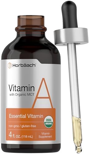 Gotas Líquidas de Vitamina A Horbäach | 4 fl oz | con Aceite MCT Orgánico | Suplemento Vegetariano, No Transgénico y Sin Gluten - imagen 1