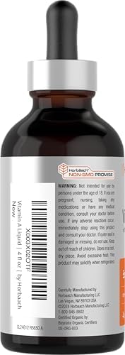Gotas Líquidas de Vitamina A Horbäach | 4 fl oz | con Aceite MCT Orgánico | Suplemento Vegetariano, No Transgénico y Sin Gluten - imagen 3