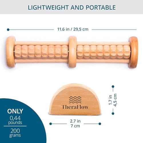 Masajeador de pies TheraFlow pequeño de doble acción para neuropatía - Alivio de fascitis plantar - Rodillo para pies y circulación - Regalos ideales - imagen 6