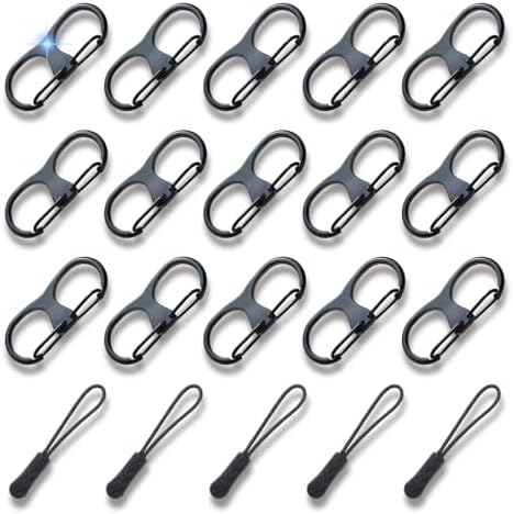 Juego de Clips de Cierre HIQUODIN Antirrobo (20 PZS), Nueva Versión 2026 de Candados para Viaje, Maletas, Mochilas, Bolsos y Carteras (Negro) - imagen 1