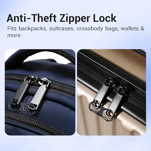 Juego de Clips de Cierre HIQUODIN Antirrobo (20 PZS), Nueva Versión 2026 de Candados para Viaje, Maletas, Mochilas, Bolsos y Carteras (Negro) - imagen 2