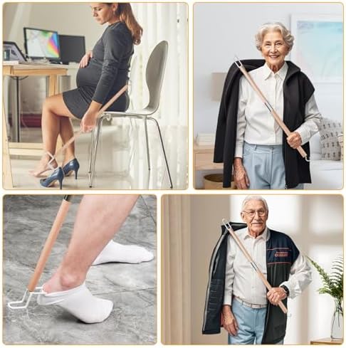 Varilla de Vestir de 27.2, Ayuda de Vestir de Mango Largo para Personas Mayores y Cirugía de Cadera, Ideal para Pantalones, Camisas y Calcetas - imagen 5