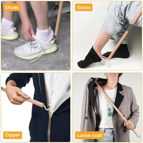 Varilla de Vestir de 27.2, Ayuda de Vestir de Mango Largo para Personas Mayores y Cirugía de Cadera, Ideal para Pantalones, Camisas y Calcetas - imagen 6