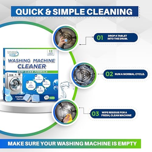 Tabletas Limpiadoras Whirl Fresh para Lavadoras, 24 Piezas – Limpieza Profunda para Lavadoras de Carga Superior y Frontal, Desincrustante y - imagen 5
